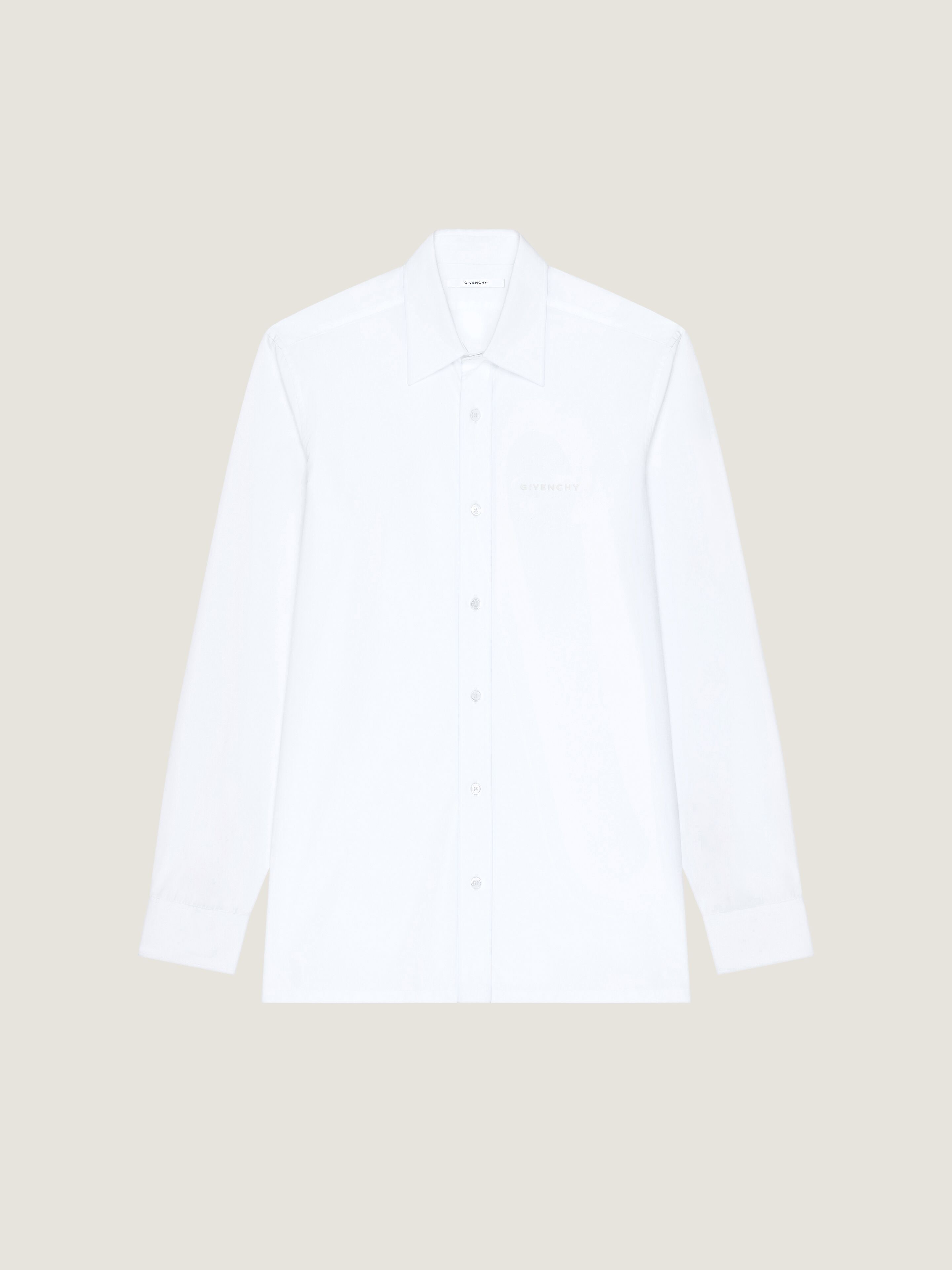 Slim fit shirt in poplin with GIVENCHY Paris jacquard